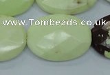 CLE58 15.5 inches 22*30mm faceted oval lemon turquoise beads