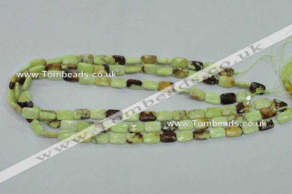 CLE62 15.5 inches 8*12mm faceted rectangle lemon turquoise beads
