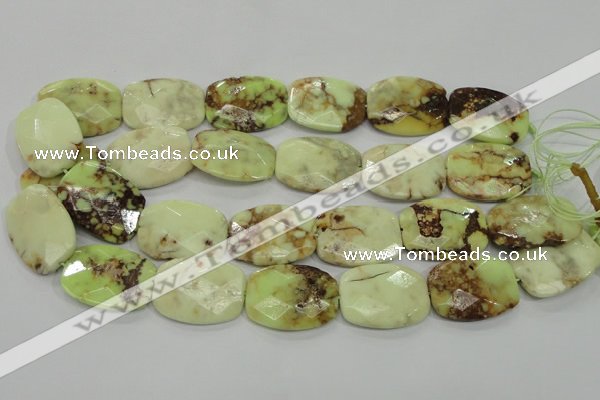 CLE65 15.5 inches 22*30mm faceted rectangle lemon turquoise beads