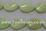 CLE83 15.5 inches 13*18mm twisted flat teardrop lemon turquoise beads
