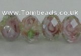 CLG11 12 inches 6*8mm faceted rondelle handmade lampwork beads