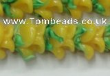CLG793 15.5 inches 11*13mm rose lampwork glass beads wholesale