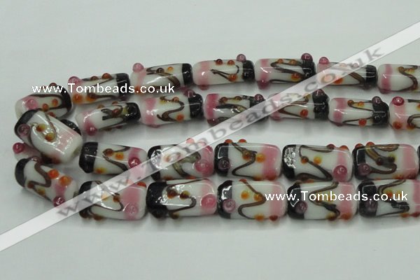 CLG807 15 inches 14*24mm rectangle lampwork glass beads wholesale