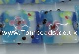 CLG808 15.5 inches 20*20mm square lampwork glass beads wholesale