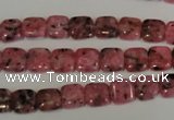 CLJ253 15.5 inches 8*8mm square dyed sesame jasper beads wholesale