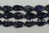 CLJ332 15.5 inches 8*12mm flat teardrop dyed sesame jasper beads