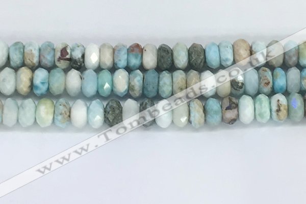 CLR105 15.5 inches 6*10mm faceted rondelle larimar gemstone beads