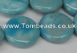 CLR366 15.5 inches 25mm flat round dyed larimar gemstone beads