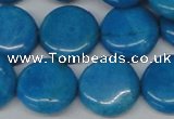 CLR416 15.5 inches 25mm flat round dyed larimar gemstone beads