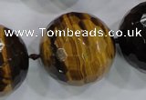 CLS06 15.5 inches 30mm faceted round large yellow tiger eye beads
