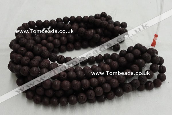 CLV201 15.5 inches 8mm round coffee natural lava beads wholesale