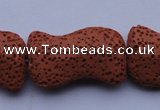 CLV22 15 inches 19*30mm marquise red natural lava beads wholesale