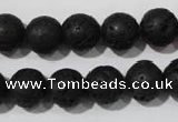 CLV486 15.5 inches 12mm round black lava beads wholesale