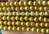 CLV534 15.5 inches 6mm round plated lava beads wholesale