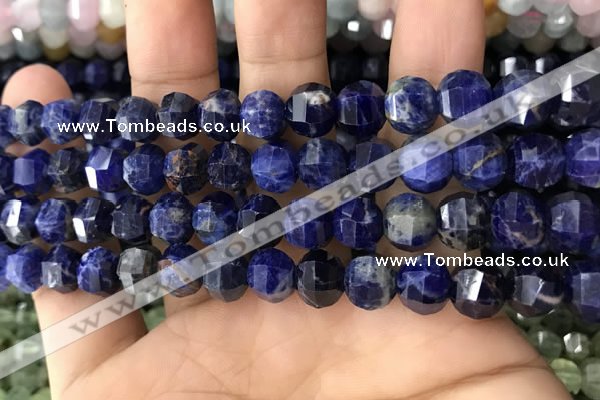 CME216 15.5 inches 7*9mm - 8*10mm pumpkin sodalite beads
