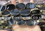 CME520 12 inches 18*28mm - 20*30mm oval banded agate beads