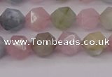 CMG202 15.5 inches 8mm faceted nuggets morganite gemstone beads