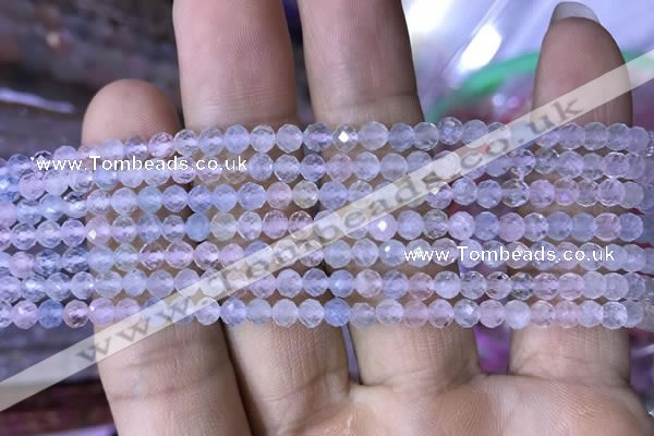 CMG325 15.5 inches 4mm faceted round morganite gemstone beads