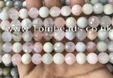 CMG380 15.5 inches 10mm faceted round morganite gemstone beads