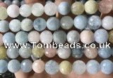 CMG389 15.5 inches 12mm faceted round morganite beads wholesale