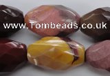 CMK133 15.5 inches 20*30mm faceted rice mookaite beads wholesale