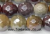 CMK357 15 inches 10mm faceted round AB-color mookaite beads