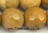 CMK368 15 inches 12mm faceted round yellow mookaite beads