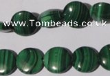 CMN253 15.5 inches 12mm flat round natural malachite beads wholesale