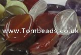 CMQ12 15*20mm twisted flat teardrop multicolor quartz beads