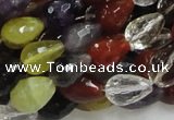 CMQ21 15.5 inches 10*14mm faceted teardrop multicolor quartz beads