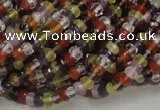 CMQ34 15.5 inches 2.5*4mm faceted rondelle multicolor quartz beads
