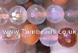 CMQ436 15.5 inches 6mm faceted round mixed rutilated quartz beads