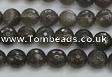CMS1075 15.5 inches 6mm faceted round grey moonstone beads wholesale