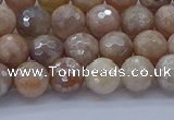 CMS1301 15.5 inches 6mm faceted round AB-color moonstone beads
