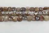 CMS1829 15.5 inches 12*12mm faceted square AB-color moonstone beads