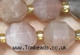 CMS2068 15 inches 9*10mm faceted rainbow moonstone beads wholesale