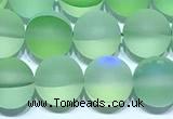 CMS2190 15 inches 6mm, 8mm, 10mm & 12mm round matte synthetic moonstone beads