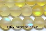 CMS2194 15 inches 6mm, 8mm, 10mm & 12mm round matte synthetic moonstone beads