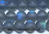 CMS2200 15 inches 6mm, 8mm, 10mm & 12mm round matte synthetic moonstone beads