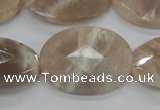 CMS38 15.5 inches 22*30mm faceted oval moonstone gemstone beads