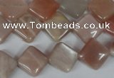CMS530 15.5 inches 12*12mm diamond moonstone beads wholesale