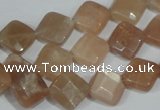 CMS550 15.5 inches 10*10mm faceted diamond moonstone beads wholesale