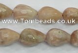 CMS91 15.5 inches 13*18mm faceted teardrop moonstone gemstone beads