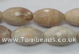 CMS96 15.5 inches 13*22mm faceted rice moonstone gemstone beads