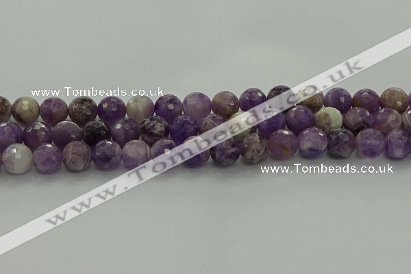 CNA1013 15.5 inches 10mm faceted round dogtooth amethyst beads