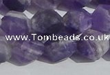 CNA1079 15.5 inches 12mm faceted nuggets matte dogtooth amethyst beads