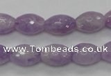 CNA315 15.5 inches 10*14mm faceted rice natural lavender amethyst beads