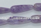 CNA320 15.5 inches 10*30mm faceted teardrop natural lavender amethyst beads