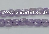 CNA339 15.5 inches 8*8mm faceted square natural lavender amethyst beads