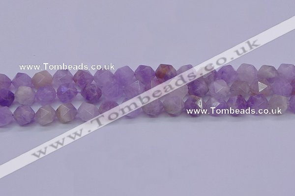 CNA694 15.5 inches 12mm faceted nuggets lavender amethyst beads